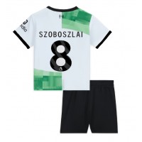 Camisa de Futebol Liverpool Szoboszlai Dominik #8 Equipamento Secundário Infantil 2023-24 Manga Curta (+ Calças curtas)